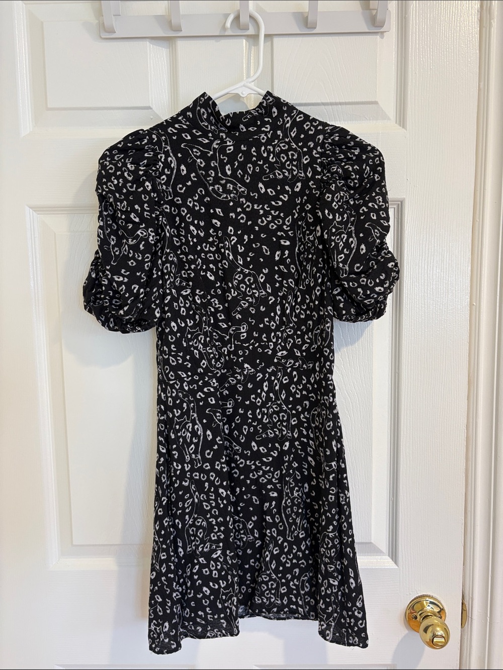 Ted Baker London Black and White Leopard-Print Mini Dress